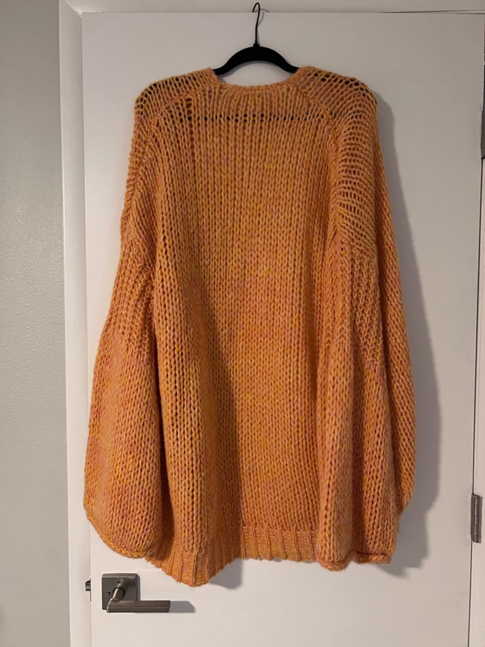 Free People Open-Front Chunky Knit Sweater Cardigan - Orange - Picture 8 of 9